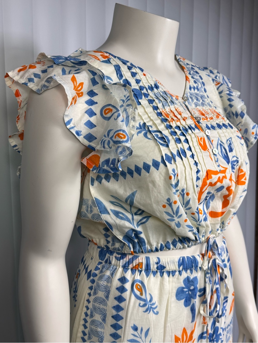 Bila 77 2 Piece Cotton Tropical Floral Skirt Set M NWT Boho Resort Matching Set - Picture 7 of 15